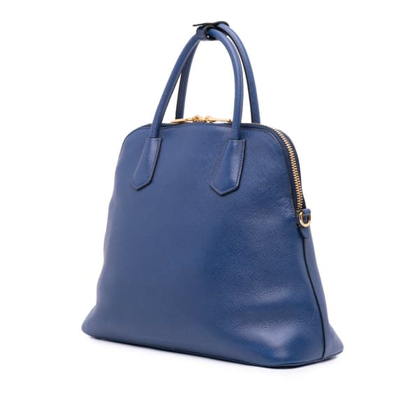 Pre-owned Prada Large Saffiano Cuir Dome Bag Blue