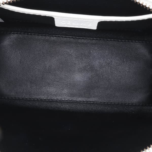 Pre-owned Celine Nano Bicolor Leather Luggage Tote White