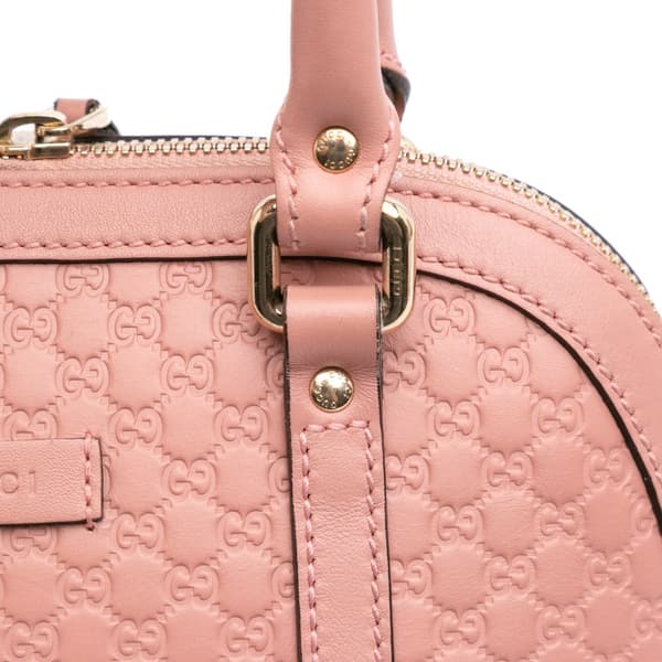 Pre-owned Gucci Mini Microguccissima Dome Satchel Pink