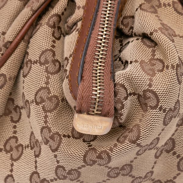 Pre-owned Gucci GG Canvas Sukey  Satchel Brown