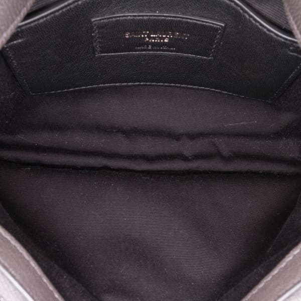Pre-owned Saint Laurent Medium Monogram Chevron Sheepskin College Satchel Gray