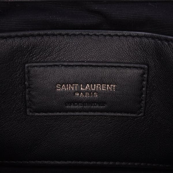 Pre-owned Saint Laurent Medium Monogram Chevron Sheepskin College Satchel Gray
