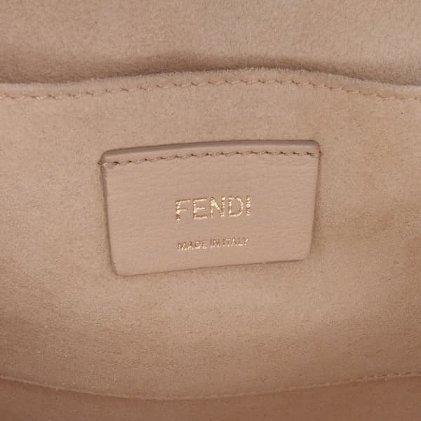Pre-owned Fendi Medium Scalloped Leather Kan I Satchel Black