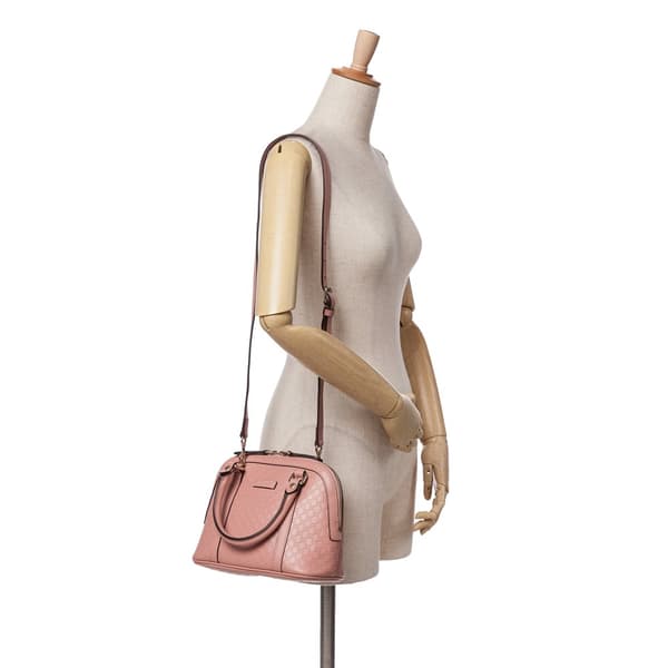 Pre-owned Gucci Mini Microguccissima Dome Satchel Pink