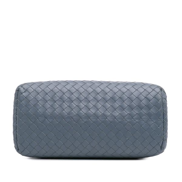 Pre-owned Bottega Veneta Mini Nappa Intrecciato Roma Satchel Blue