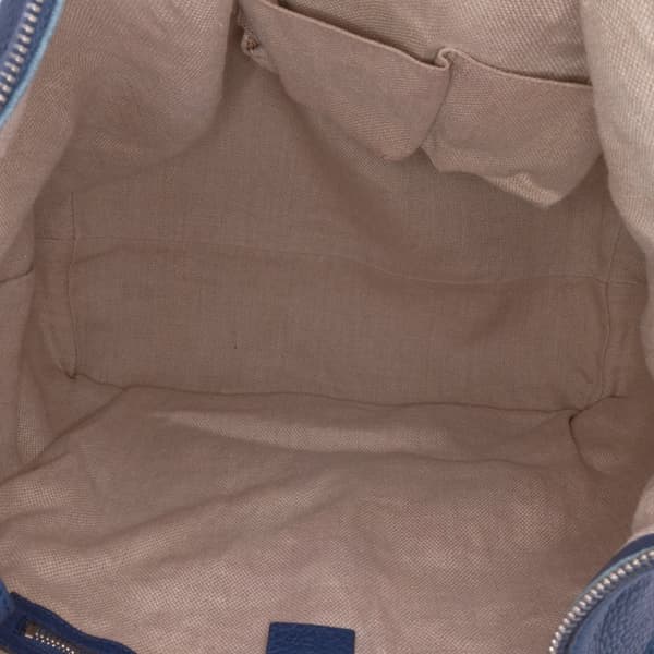 Pre-owned Gucci Large Pebbled Calfskin Icon Bit Hobo Blue