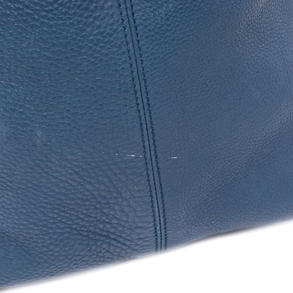 Pre-owned Gucci Large Pebbled Calfskin Icon Bit Hobo Blue