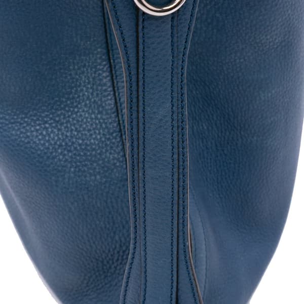 Pre-owned Gucci Large Pebbled Calfskin Icon Bit Hobo Blue