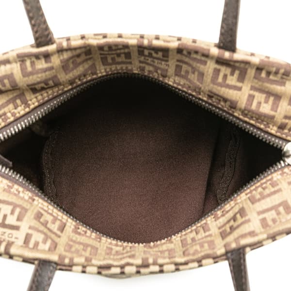 Pre-owned Fendi Zucchino Handbag  Brown