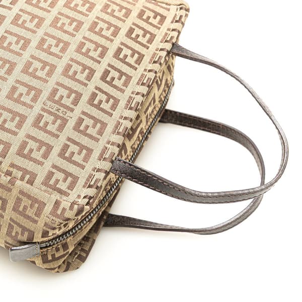 Pre-owned Fendi Zucchino Handbag  Brown
