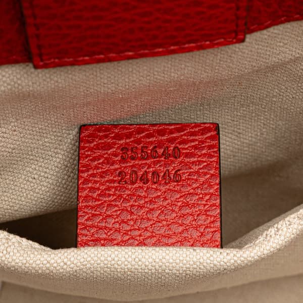 Pre-owned Gucci Mini Leather Swing Handbag Red