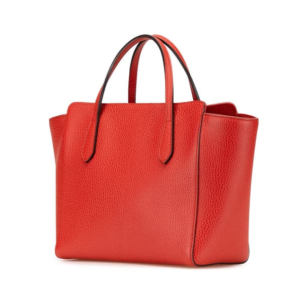 Pre-owned Gucci Mini Leather Swing Handbag Red