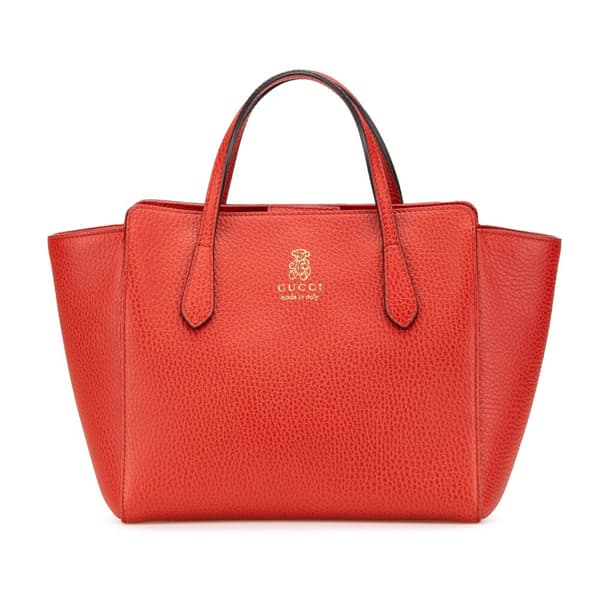 Pre-owned Gucci Mini Leather Swing Handbag Red