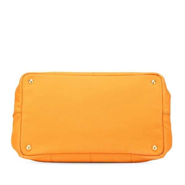 Pre-owned Prada Canvas Canapa Logo Satchel Orange