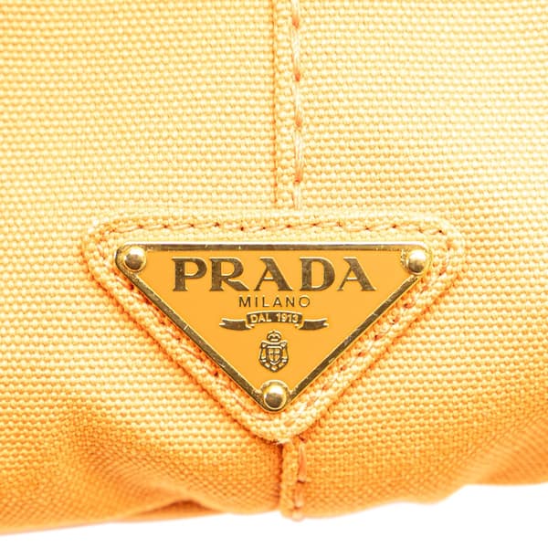 Pre-owned Prada Canvas Canapa Logo Satchel Orange