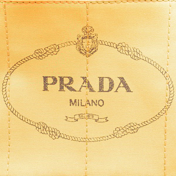 Pre-owned Prada Canvas Canapa Logo Satchel Orange