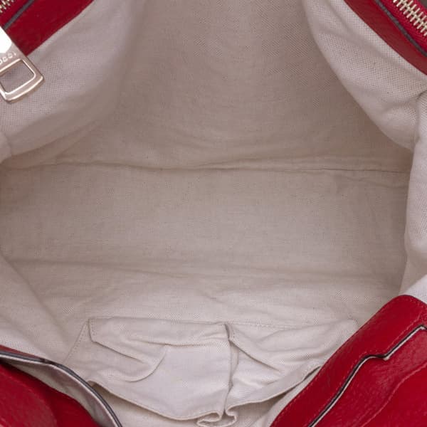 Pre-owned Gucci Large Calfskin Bamboo Shopper Sachel Red