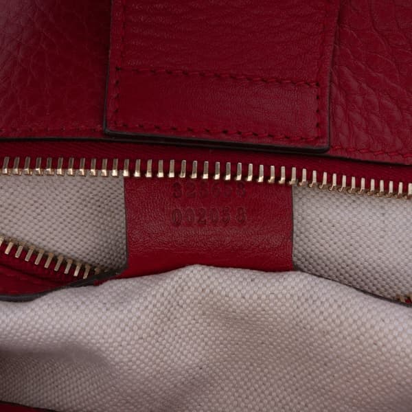 Pre-owned Gucci Large Calfskin Bamboo Shopper Sachel Red