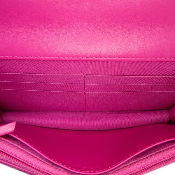 Pre-owned Chanel Tweed 19 Wallet On Chain Pink