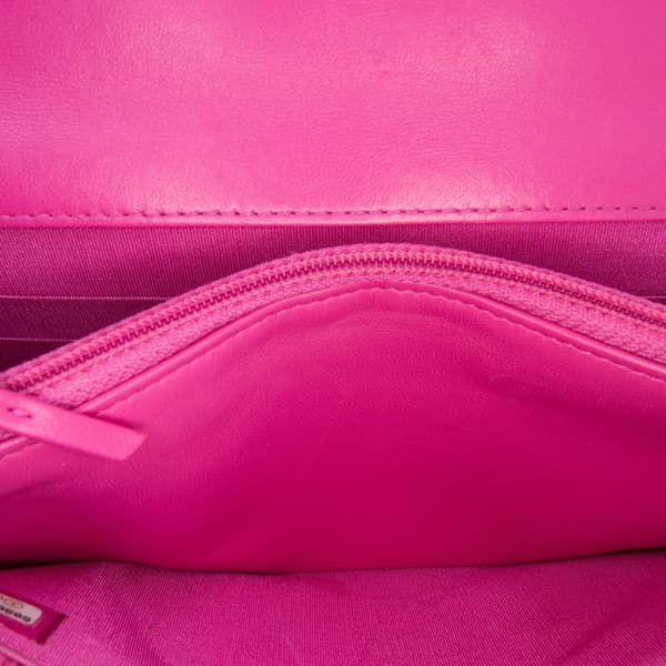 Pre-owned Chanel Tweed 19 Wallet On Chain Pink