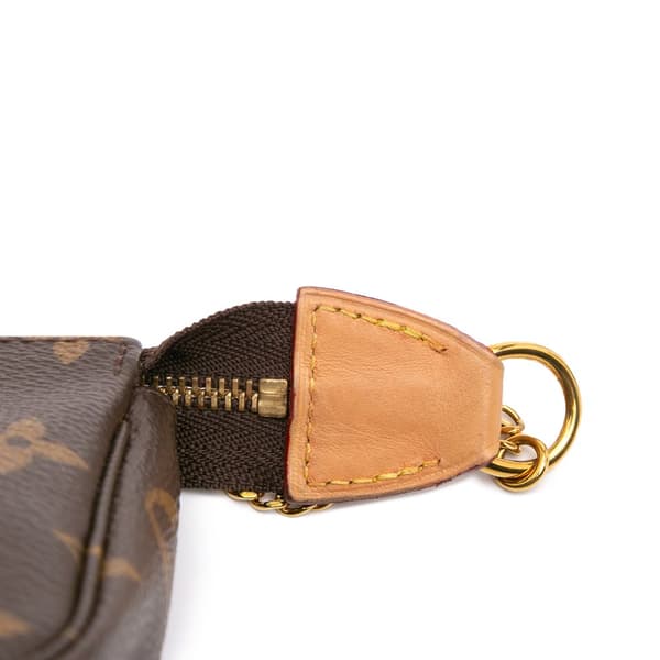 Pre-owned Louis Vuitton Monogram Mini Pochette Accessoires Brown