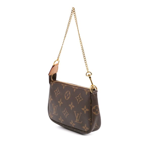 Pre-owned Louis Vuitton Monogram Mini Pochette Accessoires Brown