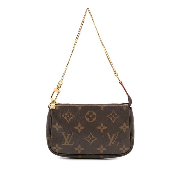 Pre-owned Louis Vuitton Monogram Mini Pochette Accessoires Brown