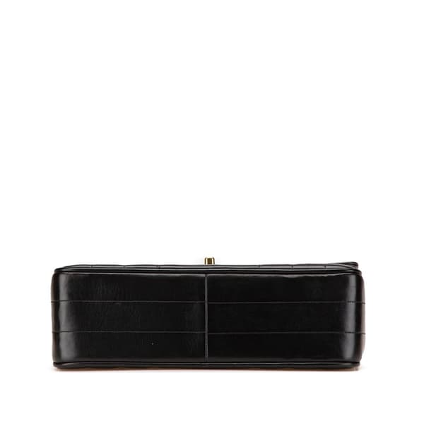 Pre-owned Chanel Lambskin Mademoiselle Kelly Top Handle Bag Black