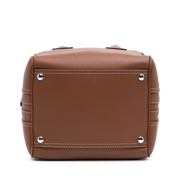 Pre-owned Burberry Small Smooth Calfskin Cube Satchel Brown