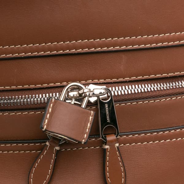 Pre-owned Burberry Small Smooth Calfskin Cube Satchel Brown