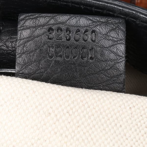 Pre-owned Gucci Medium Canvas Bamboo Shopper Flora Knight Satchel Black