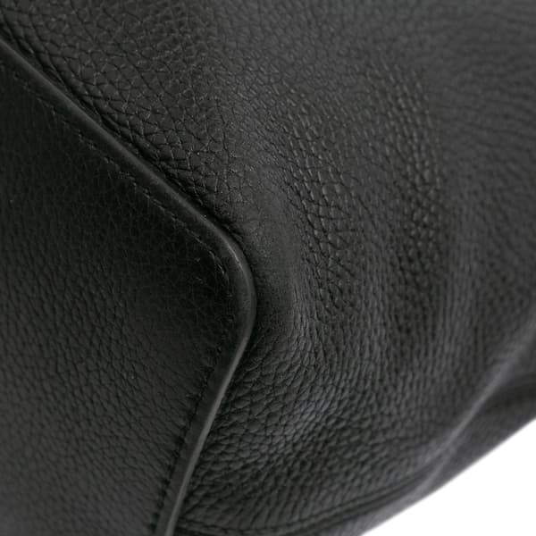 Pre-owned Gucci Large Pebbled Calfskin Soho Convertible Hobo Black