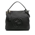 Miniatyrbillede 1 af 10: Pre-owned Gucci Large Pebbled Calfskin Soho Convertible Hobo Black