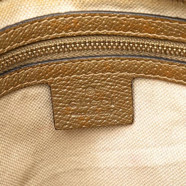 Pre-owned Gucci Small GG Canvas Bree Satchel Brown