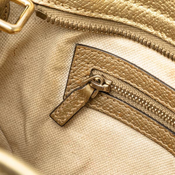 Pre-owned Gucci Small GG Canvas Bree Satchel Brown