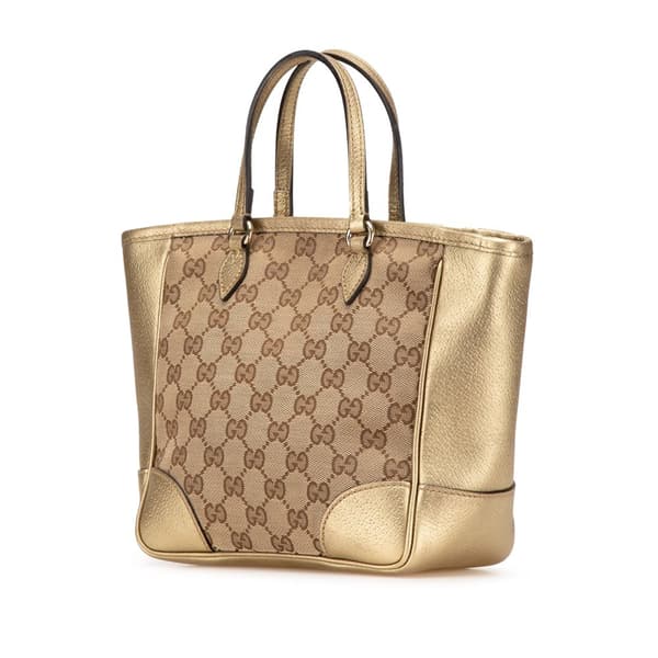 Pre-owned Gucci Small GG Canvas Bree Satchel Brown