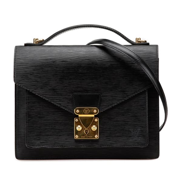 Pre-owned Louis Vuitton Epi Monceau 28 Black