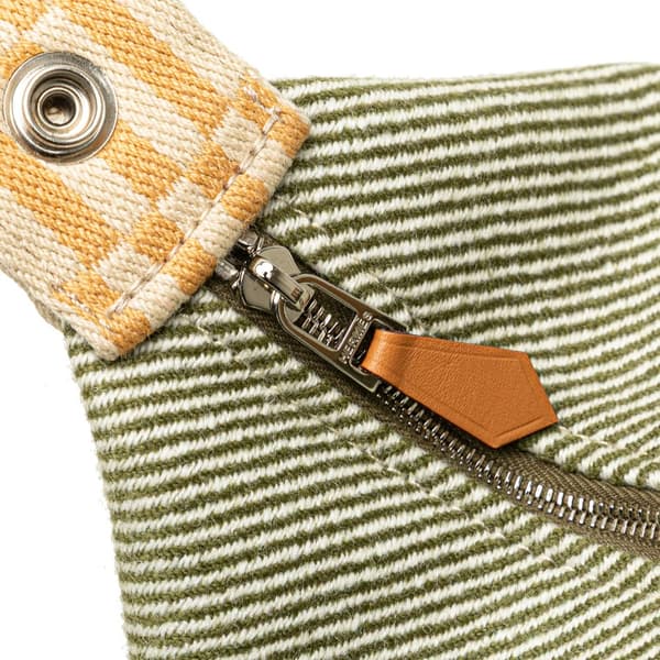 Pre-owned Hermès Large Wool Bride A Brac H Natte Case Green