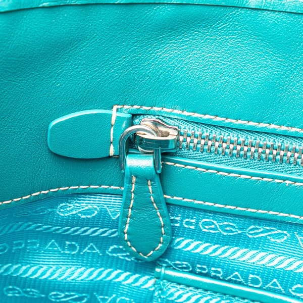 Pre-owned Prada Tessuto Satchel Blue