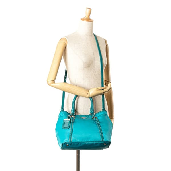 Pre-owned Prada Tessuto Satchel Blue