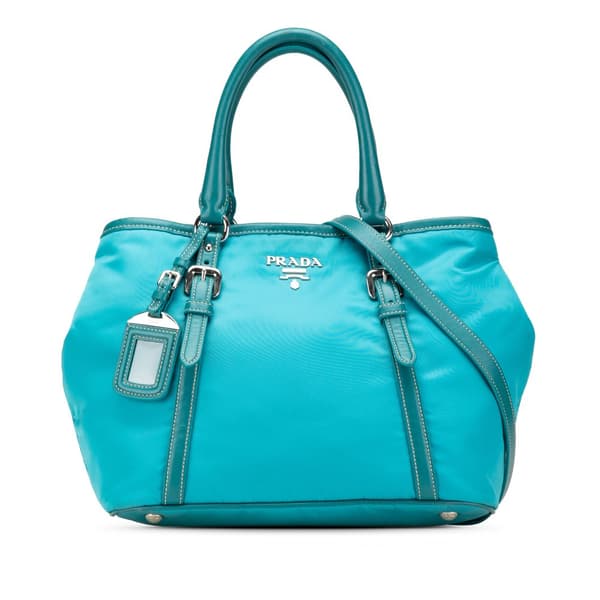 Pre-owned Prada Tessuto Satchel Blue