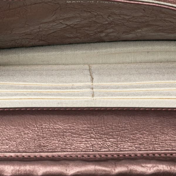 Pre-owned Chanel Reissue 2.55 Quilted Metallic Aged Calfskin Wallet on Chain Pink