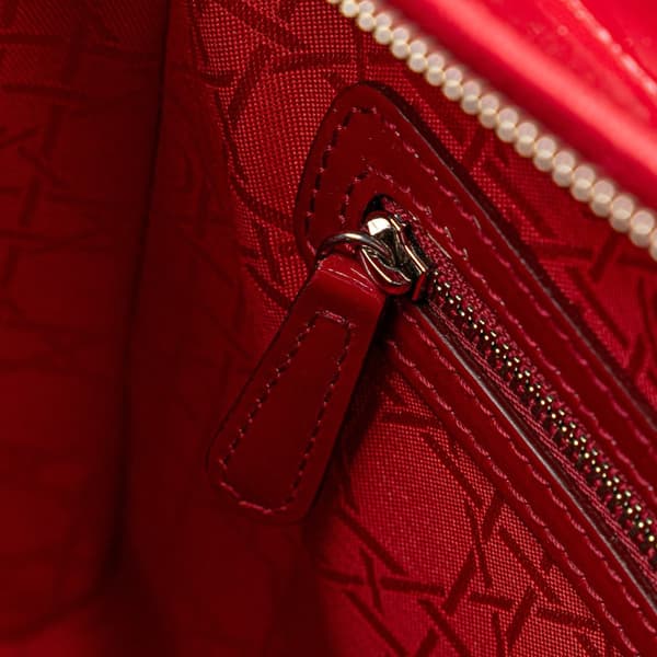 Pre-owned Dior Large Patent Cannage Lady Dior Red