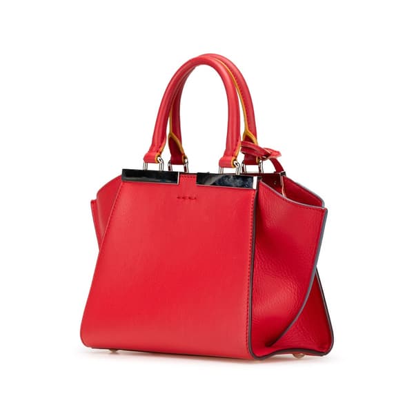 Pre-owned Fendi Mini Calfskin 3Jours Satchel Red