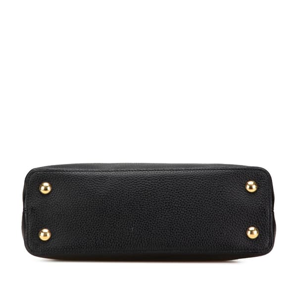Pre-owned Louis Vuitton Taurillon Capucines MM Black
