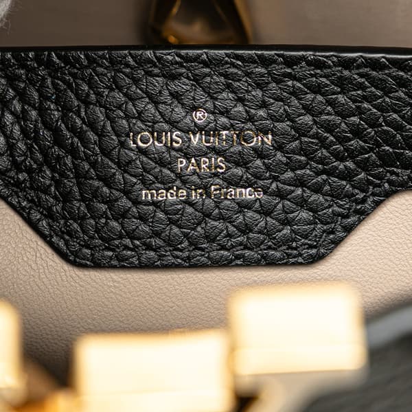 Pre-owned Louis Vuitton Taurillon Capucines MM Black