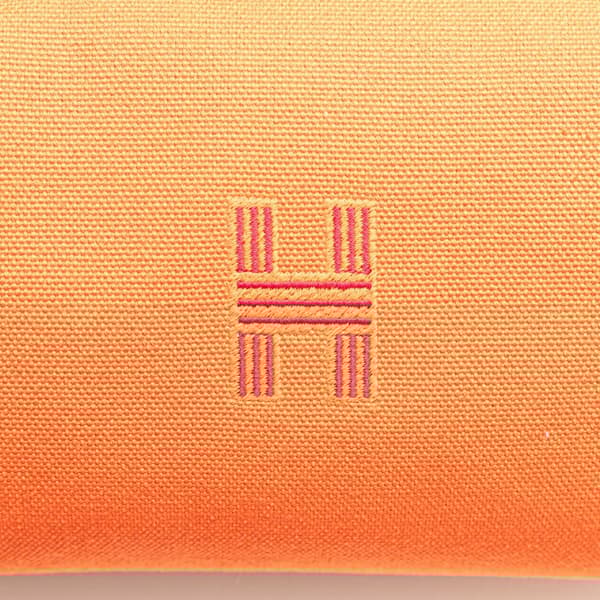 Pre-owned Hermès Small Toile Bride A Brac Orange