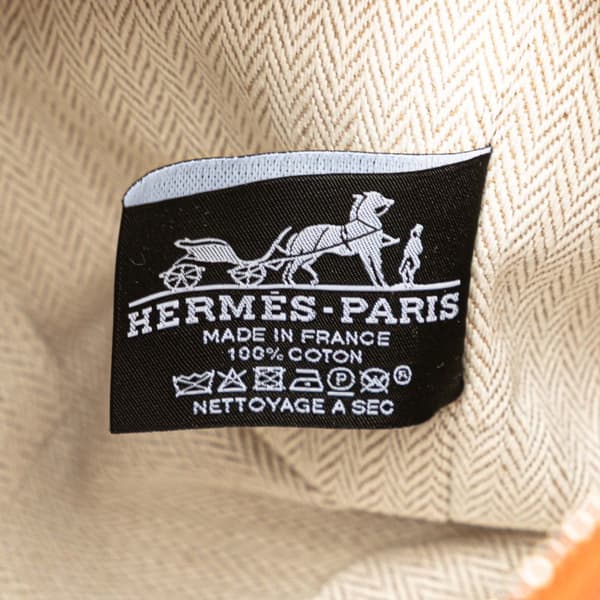 Pre-owned Hermès Small Toile Bride A Brac Orange