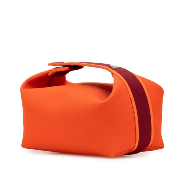 Pre-owned Hermès Small Toile Bride A Brac Orange