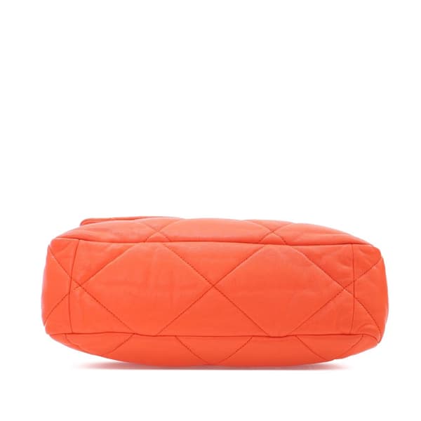 Pre-owned Chanel Large 19 Lambskin Flap Orange